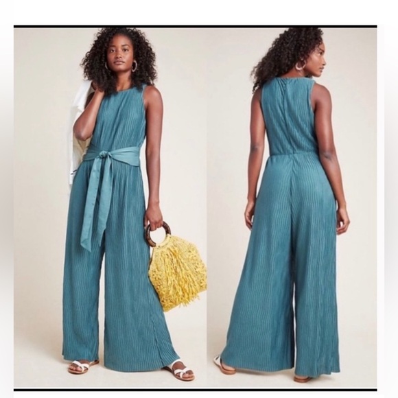 NWT Anthropologie Marina Plisse Jumpsuit - Picture 1 of 7